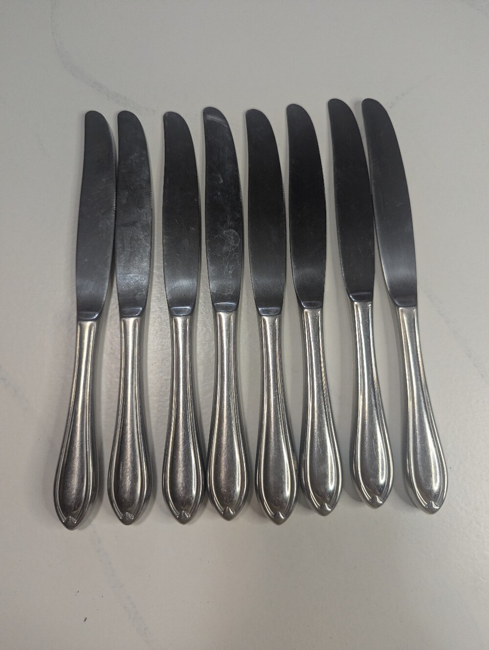Retroneu STEPHANIE Stainless Steel Dinner Knives 18/8 Korea - Set of 8 Vintage